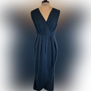 Hunter Green Sparkly Wrap Midi Dress